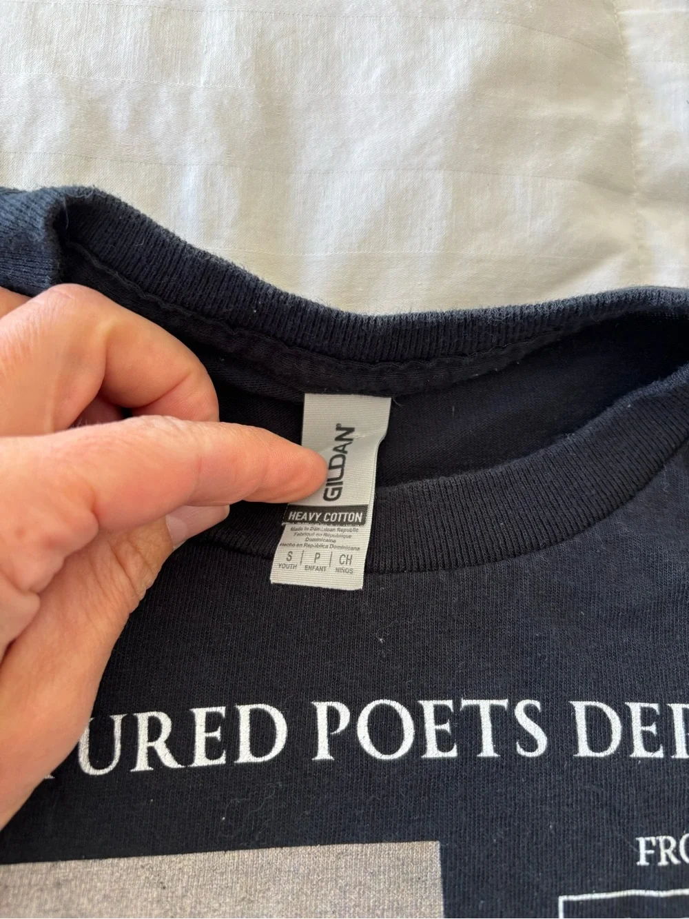 Gildan Heavy Cotton Youth S Black Taylor Swift Tortured Poets Dept T-Shirt